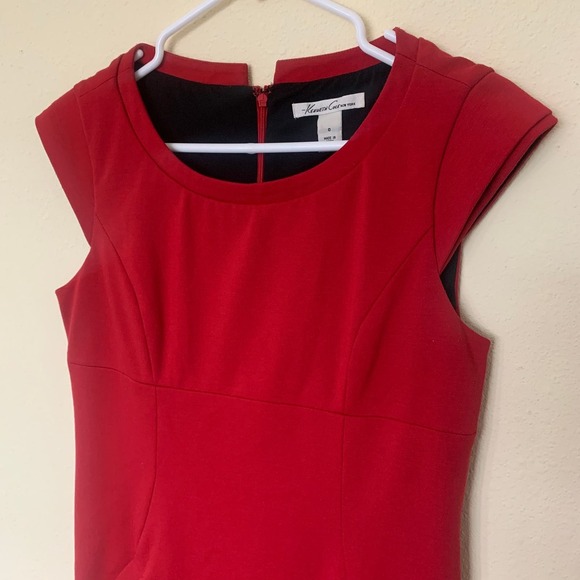 Kenneth Cole Vibrant Red Empire Fitted Dress Size 0 - Picture 4 of 7